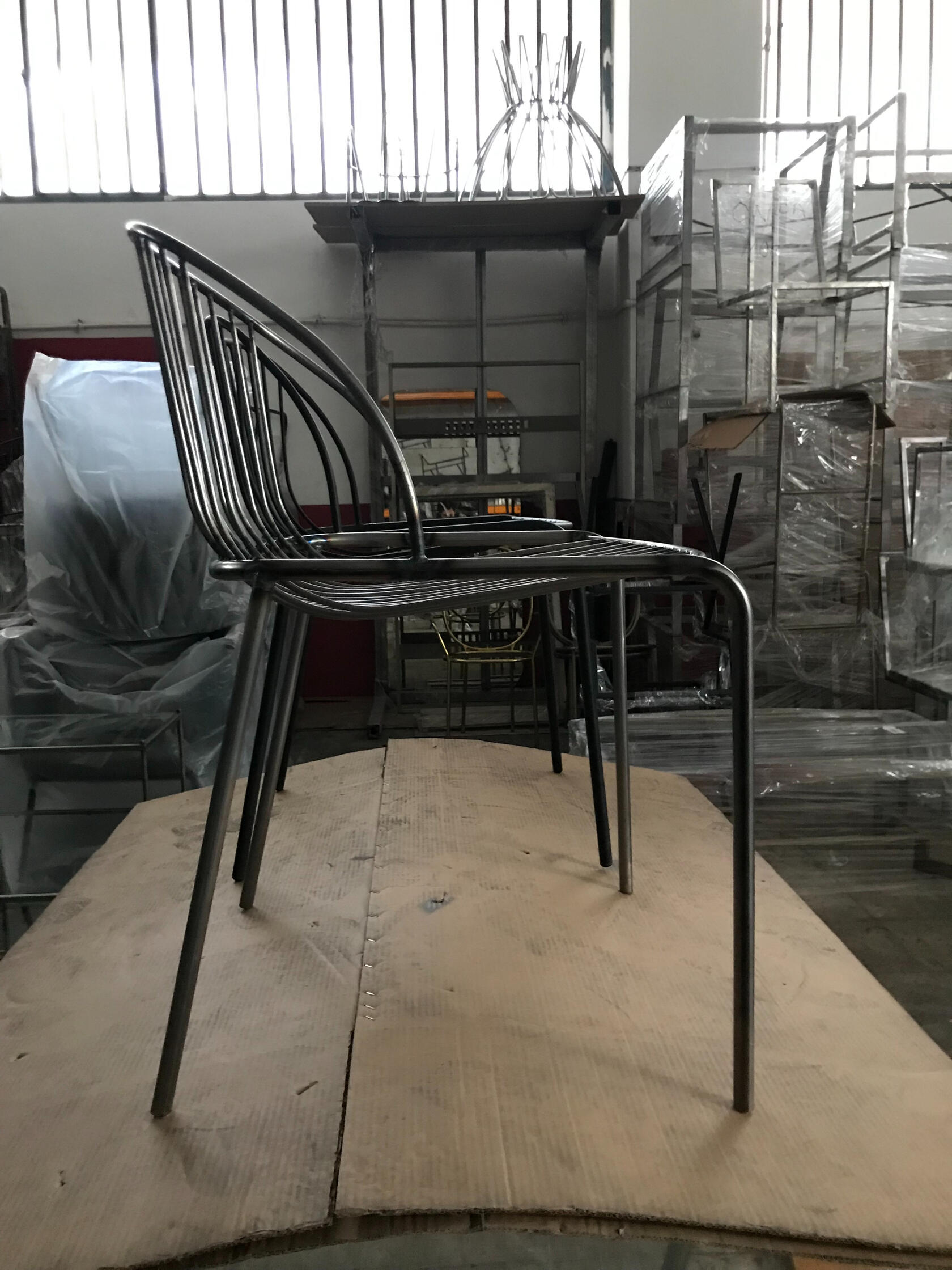 Balanced backrest for Steel Wire Chair