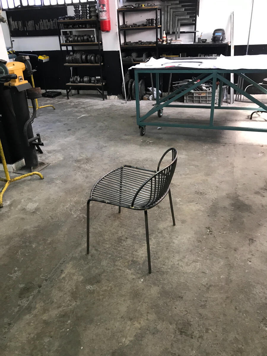 Steel Wire Chairs on Atelier floor
