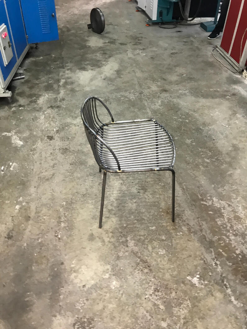Raw steel Steel Wire Chair from top