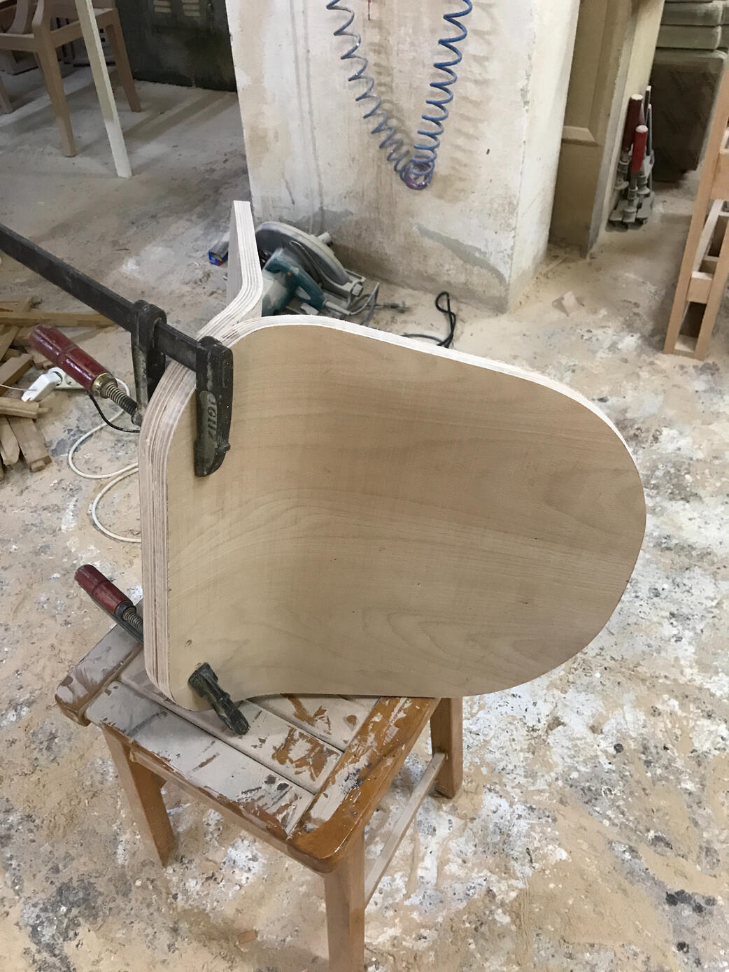 Bent ply chair drying