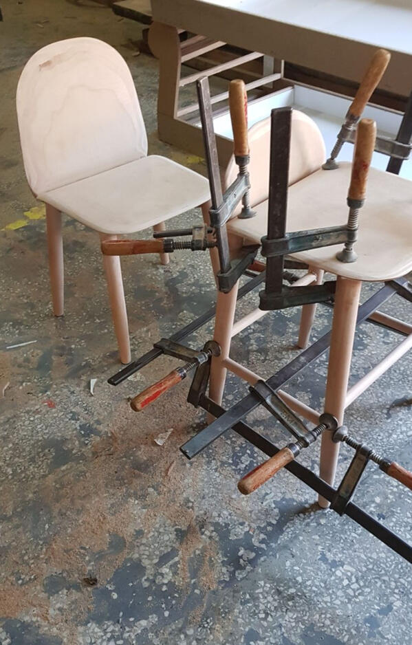 Bent ply chair bar stool version experiment