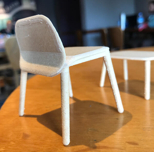 3d printed lounge version experiment of Bent ply chair